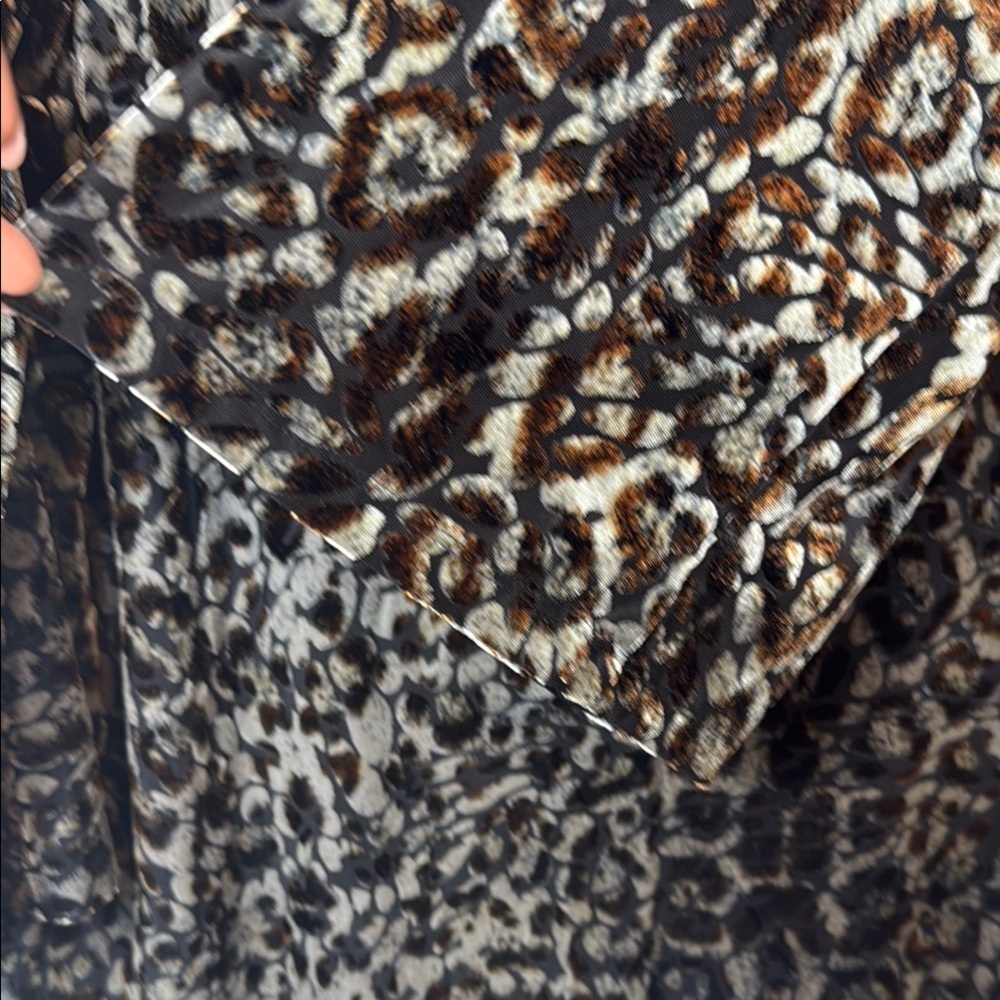 Susan Graver Black and Gray Sequin Long Sleeve Blouse - Picture 3 of 9